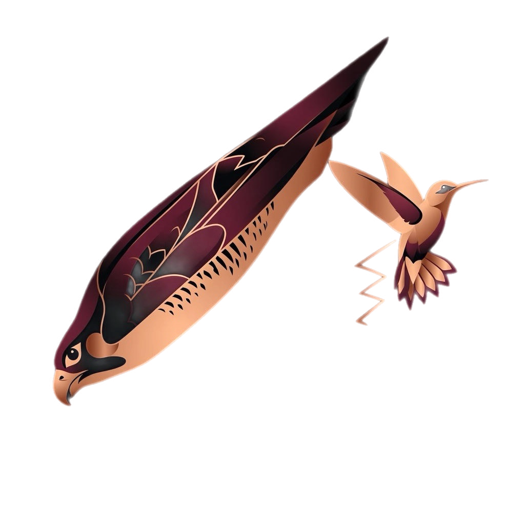 Dynamis Mascot - Peregrine Falcon & Hummingbird